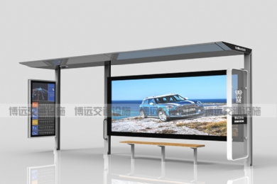 城市候車亭外形美觀，功能實(shí)用